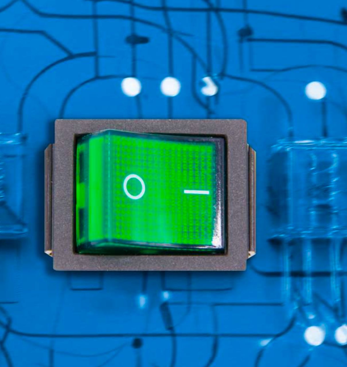 INTERRUPTOR BALANCIN VERDE ILUMINADO 6 PINES